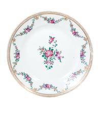 A Chinese Export Famille Rose Porcelain Plate Diameter 8 7/8 inches.
