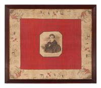 [POLITICS]. William Henry Harrison silk campaign bandana. 1840.