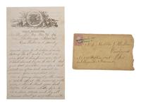 Private John R. Hallam, Company H., 2nd Ohio Volunteer Infantry Regiment. Pocket watch and letter.