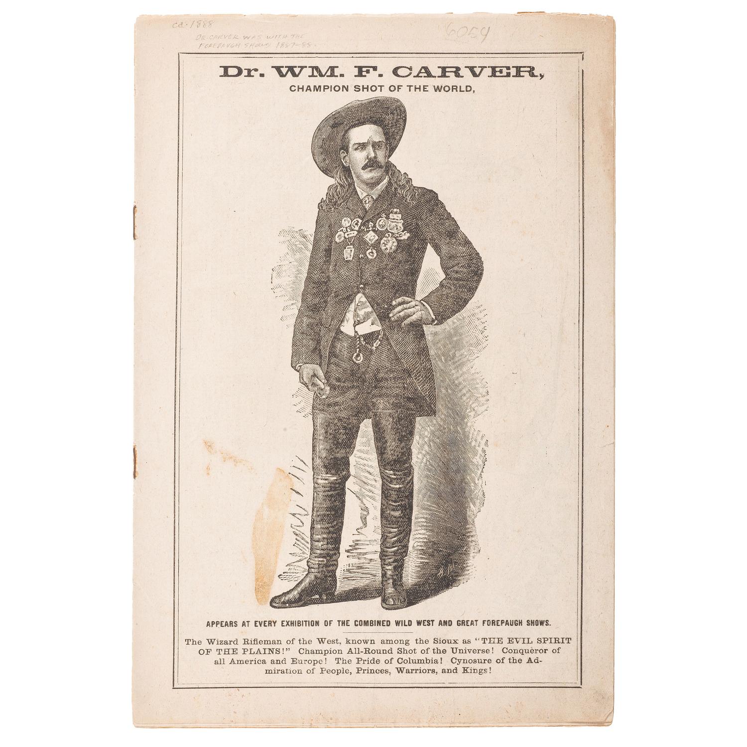W.F. Doc Carver, CDV, Program, and Newspaper Clipping