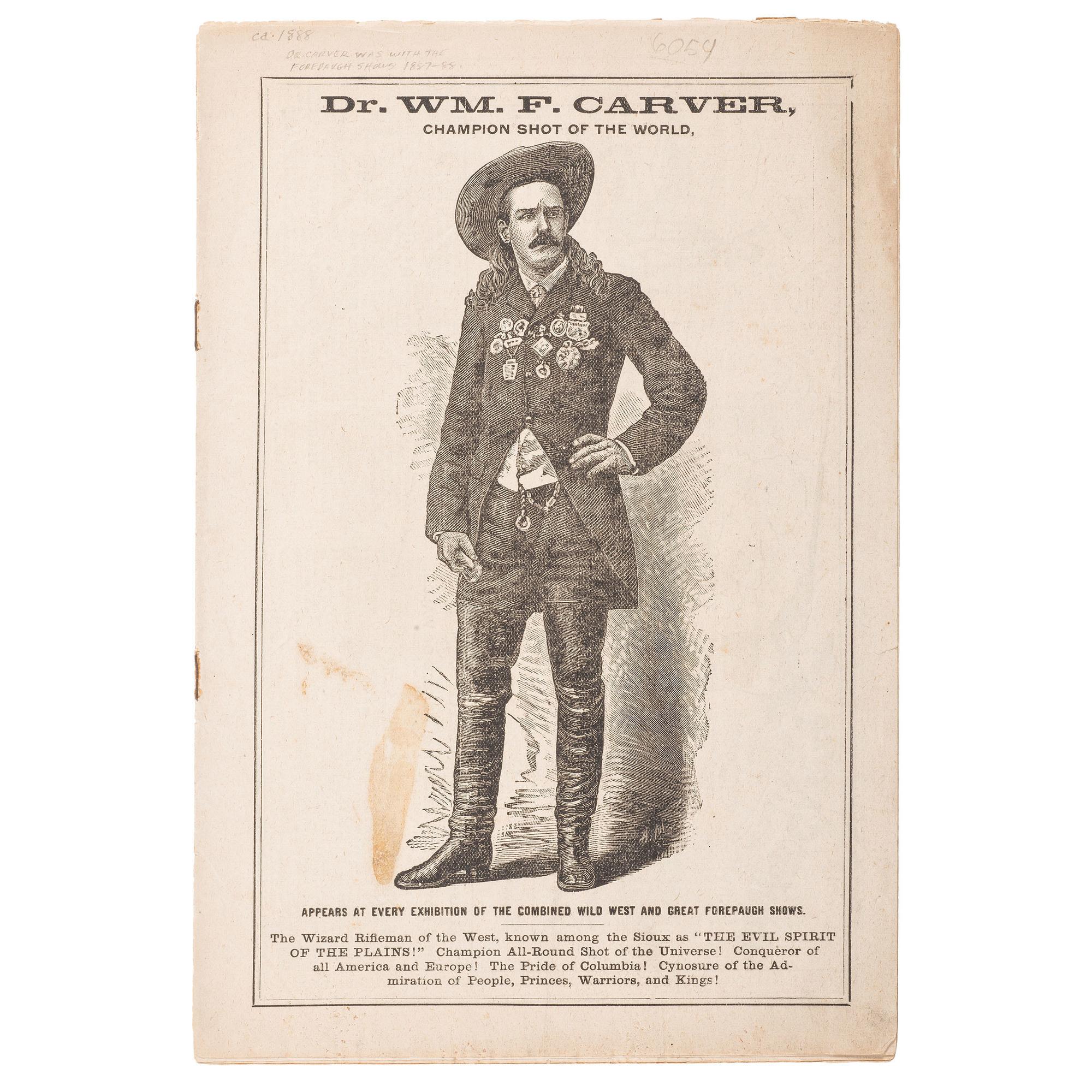 W.F. Doc Carver, CDV, Program, and Newspaper Clipping