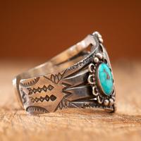 Navajo Silver and Turquoise Cuff Bracelet