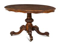 A Victorian Burl Walnut Flip-Top Table