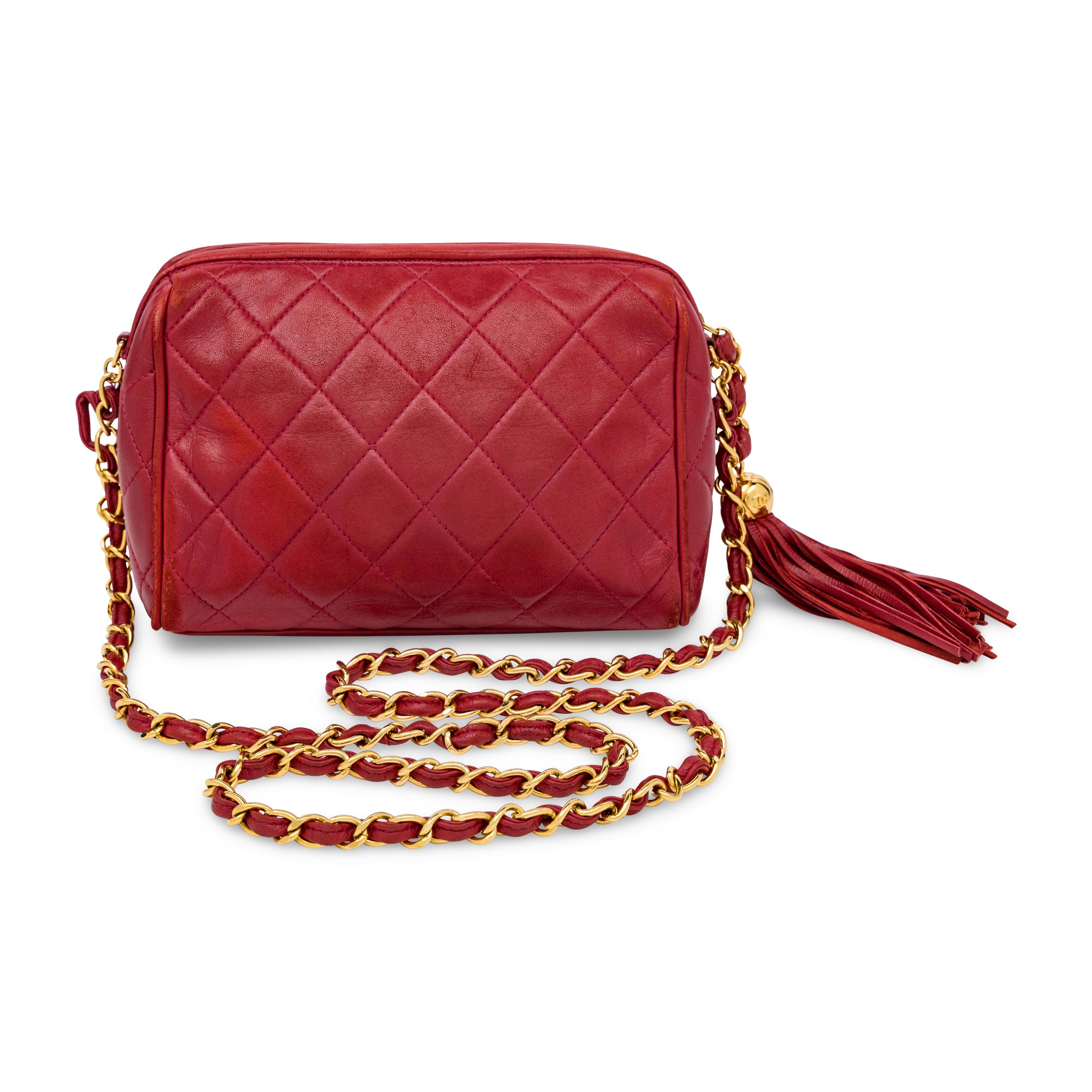Chanel, Camera Bag in Quilted Red Leather