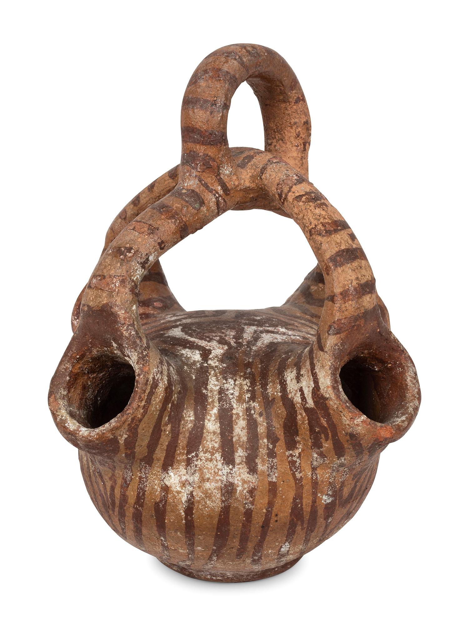 Maricopa Pottery Jar, with Twisted Handle