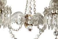 A Pair of English Cut Glass Two-Light Sconces