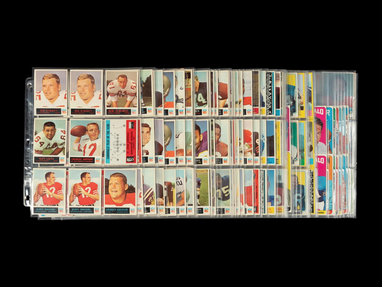 A Collection of 1960s Football Cards Including Multiple Hall of Famers