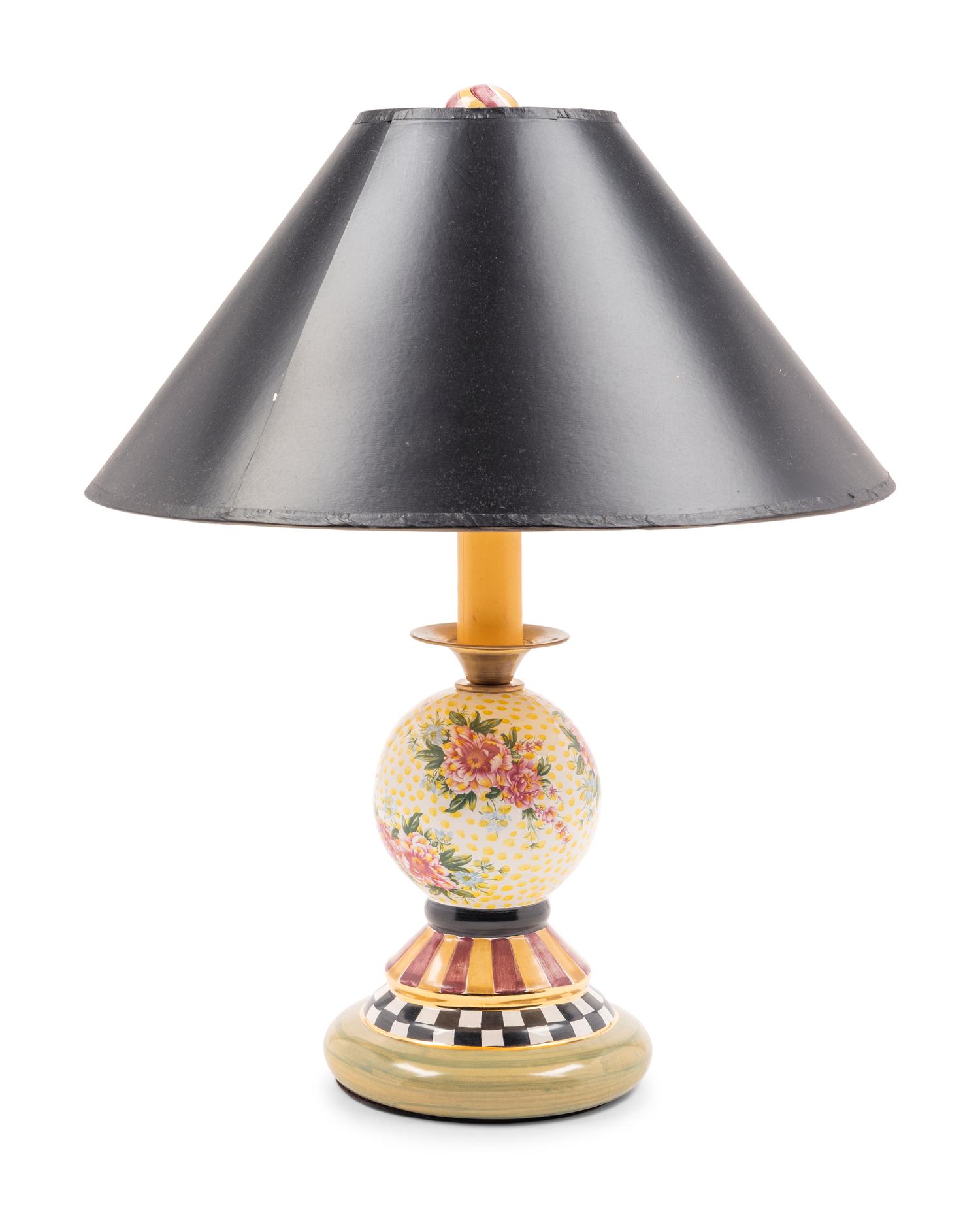 A Mackenzie Childs Marble Collection Desk Lamp