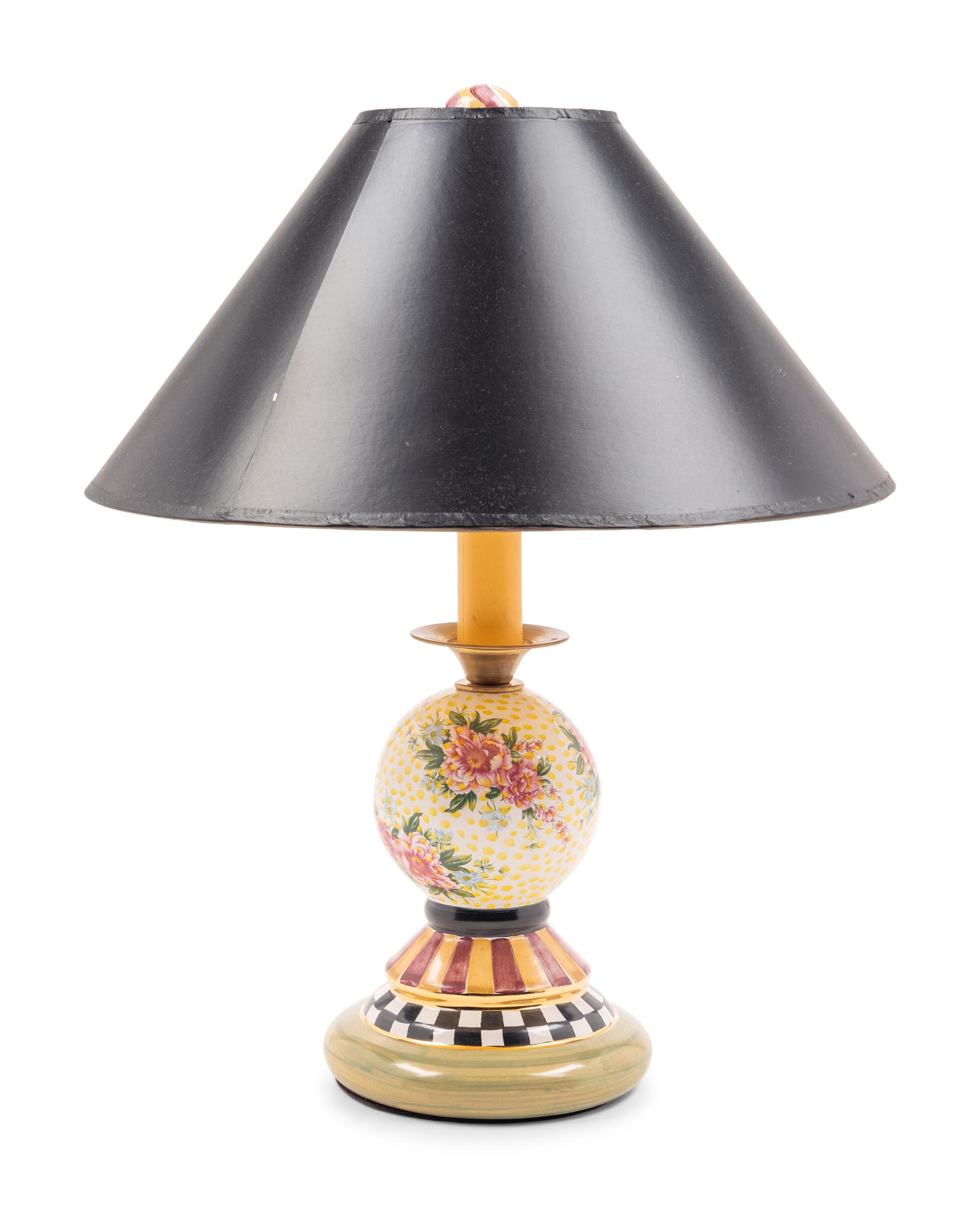 A Mackenzie Childs Marble Collection Desk Lamp