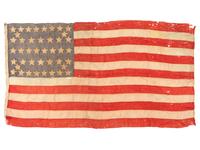 [FLAGS]. 42-star American flag with unusual star pattern. Ca 1889-1890.