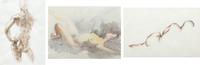 Various Artists Group of Three Figural Studies:
