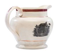 A Rare 'Harrison and Reform' Strawberry Lustre Campaign Pitcher