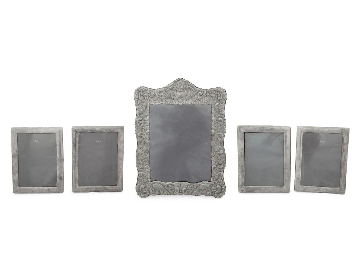 Five English Silver Picture Frames
