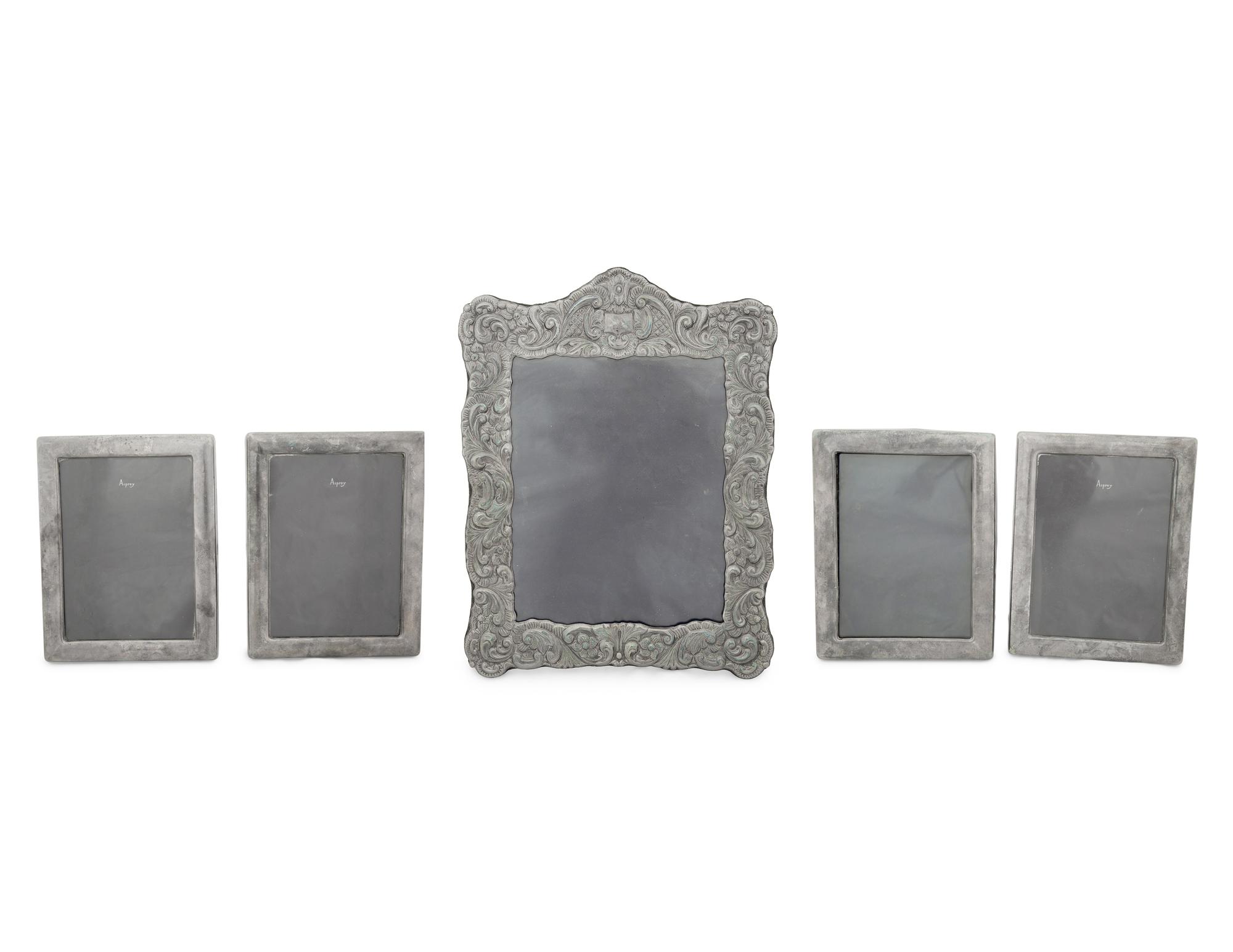 Five English Silver Picture Frames
