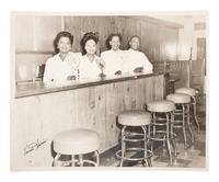 [PHOTOGRAPHY]. HARRIS, Charles "Teenie," (1908-1998). Photograph of Black waitstaff. Ca 1955.