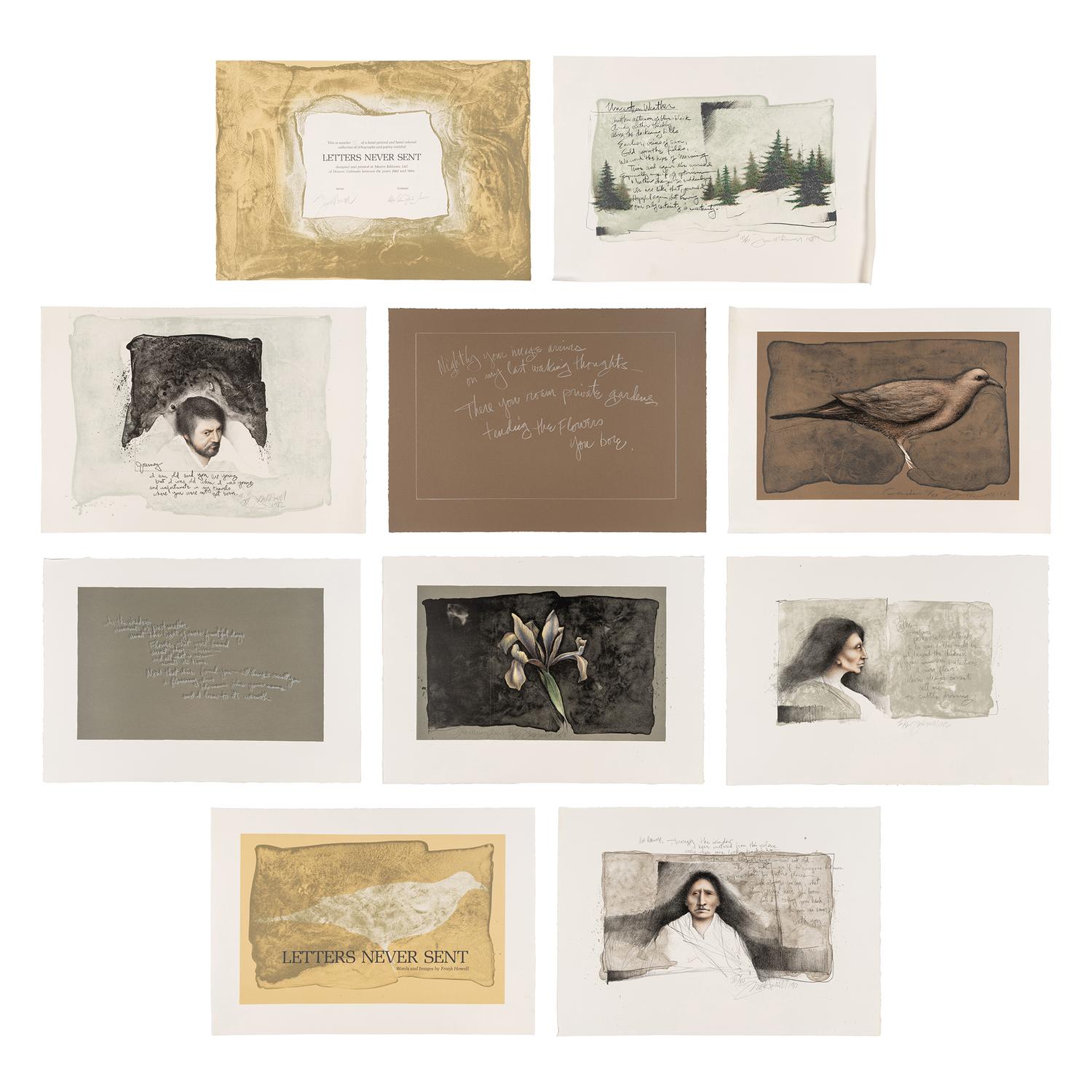 Frank Howell (American, 1937–1997) — Letters Never Sent (portfolio of eight prints in original cloth covered case)