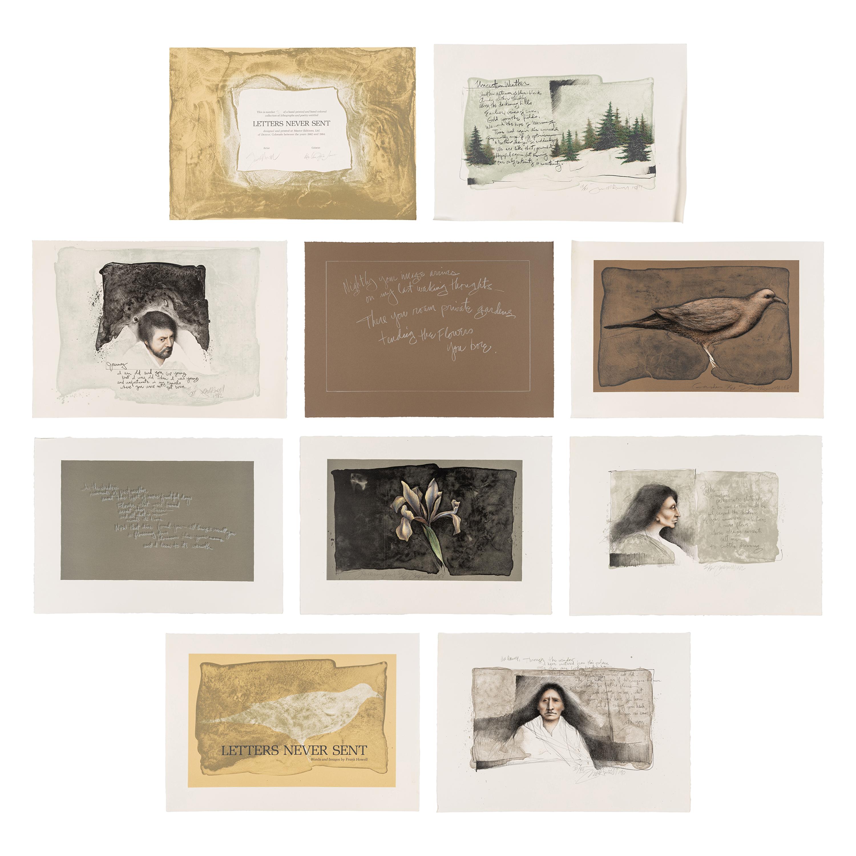 Frank Howell (American, 1937–1997) — Letters Never Sent (portfolio of eight prints in original cloth covered case)