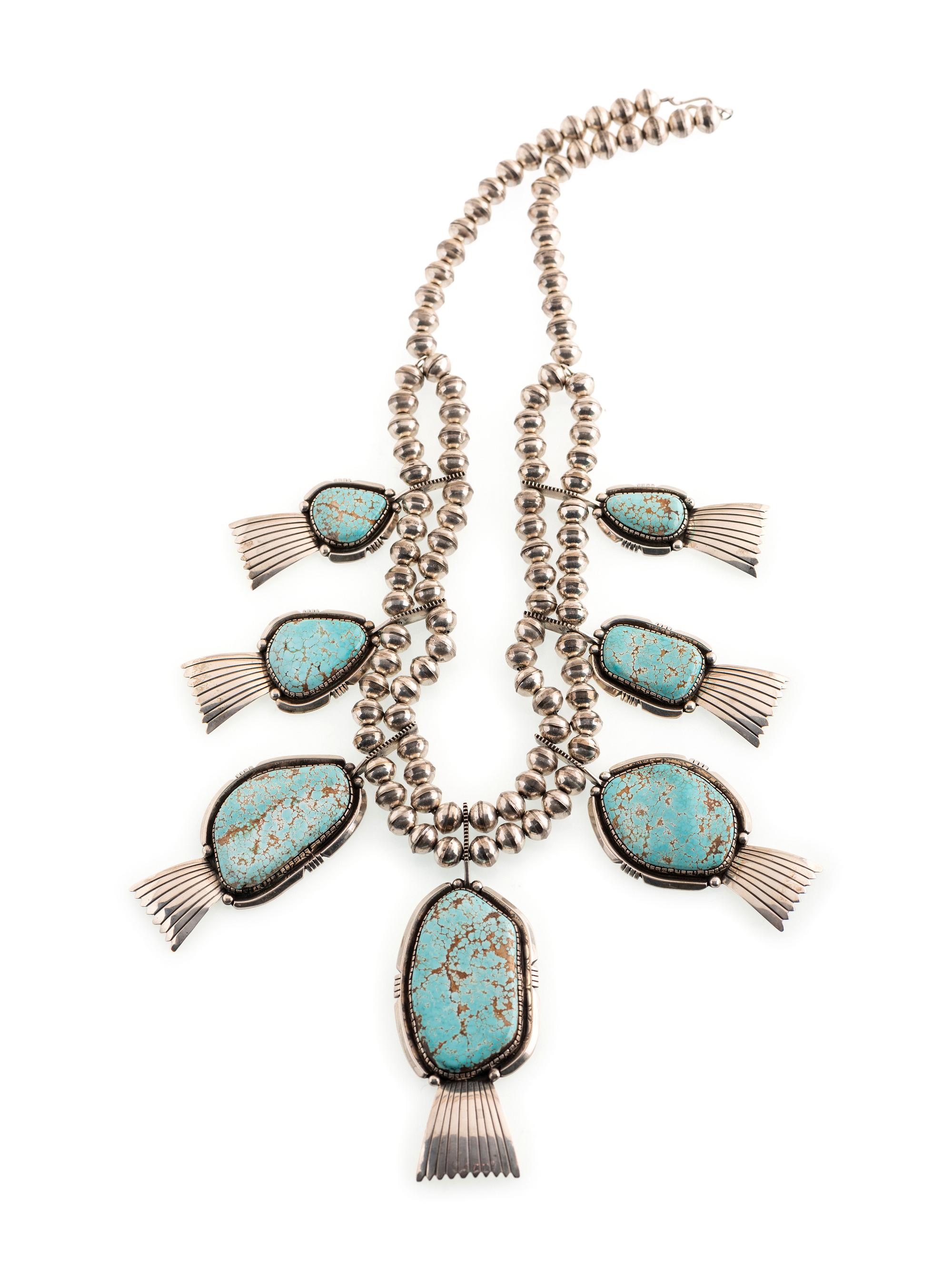 Sterling Silver and #8 Turquoise Necklace