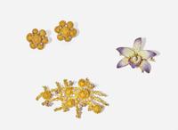 A Collection of Gold and Diamond Jewelry