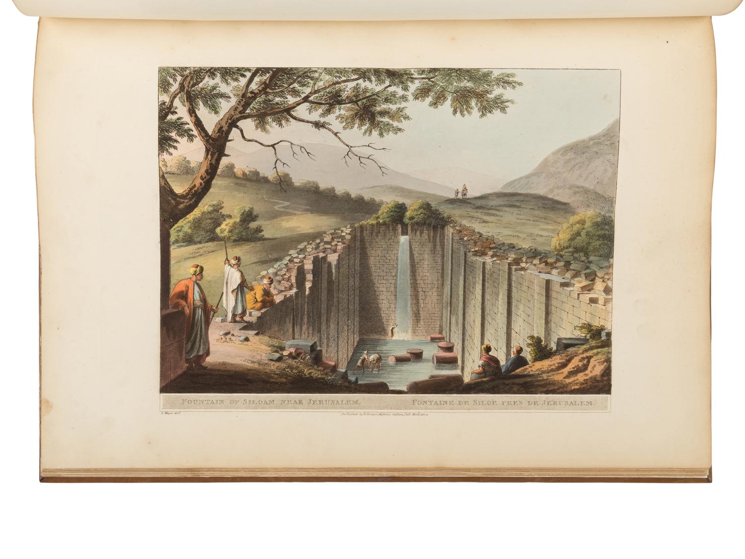 MAYER, Luigi (d. 1803). [General title:] Views in Egypt, Palestine and Other Parts of the Ottoman Empire . Comprising: Views in Egypt . -- Views in the Ottoman Empire , chiefly in Caramania . -- Views in Palestine. London: T. Bensley for R. Bowyer, 1801-1803-1804 [plates watermarked 1801 or earlier.]