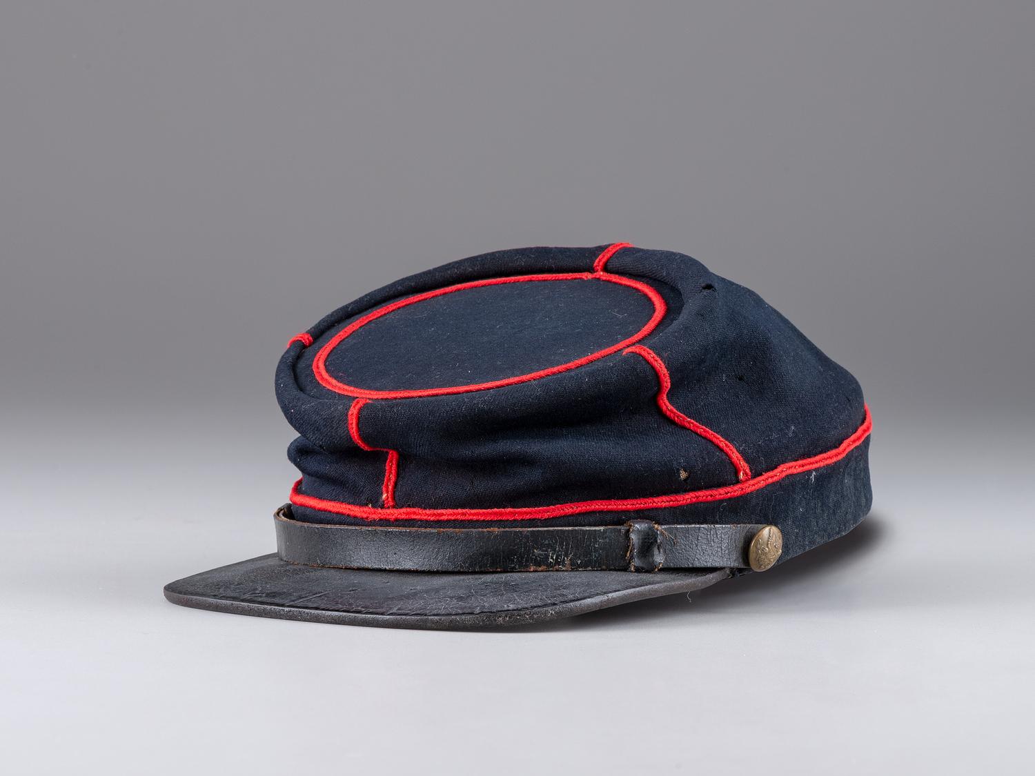 [CIVIL WAR]. 95th Pennsylvania Volunteers, Gosline's Zouaves, red piped kepi, identified to Joseph Greeley, Co. D.