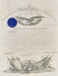 [Presidential] Johnson, Andrew. Partially-printed military commission