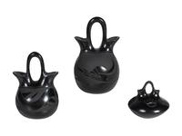 Miniature Blackware Wedding Vases