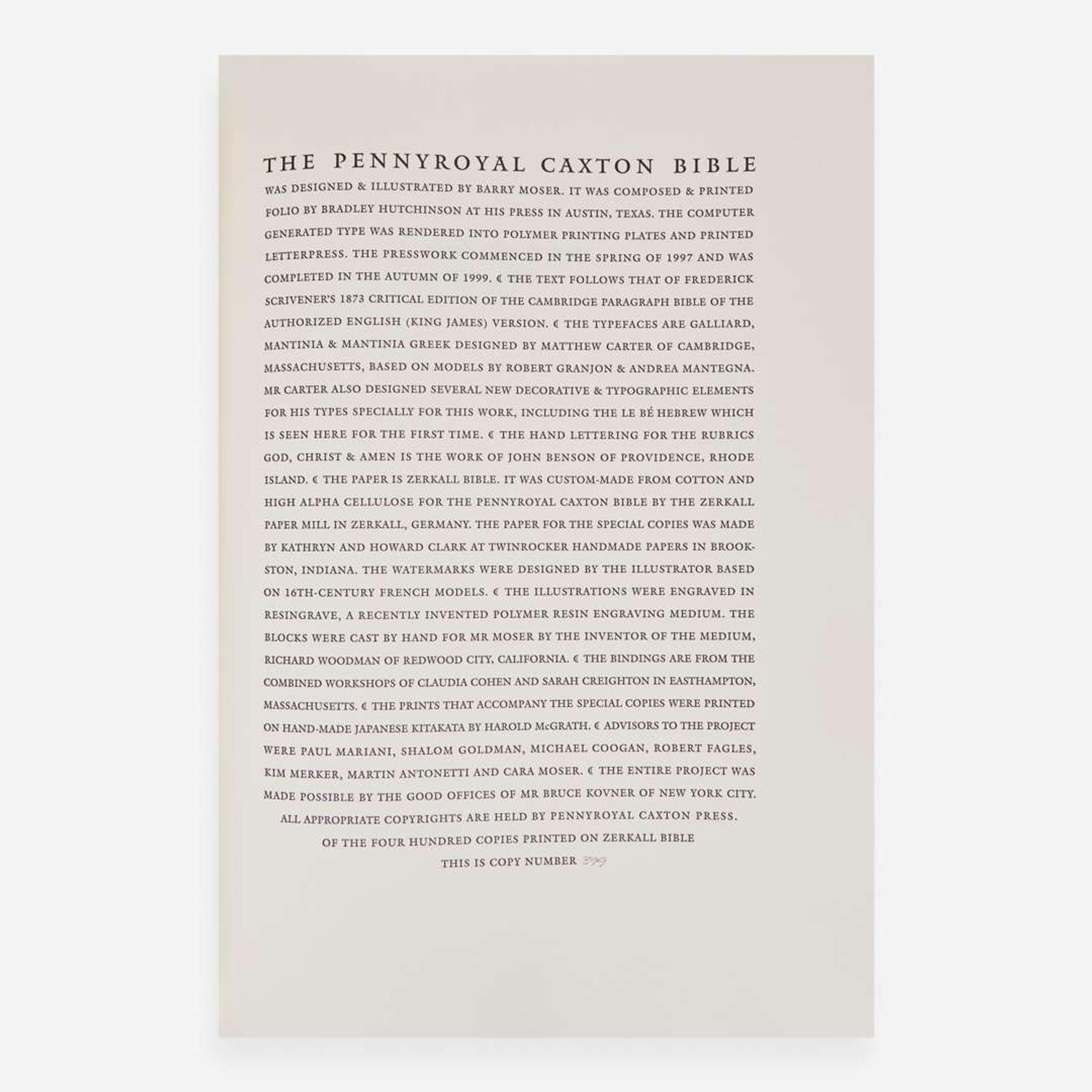 [Private Press] [Pennyroyal Press] The Holy Bible Containing All the Books of the Old and New Testaments