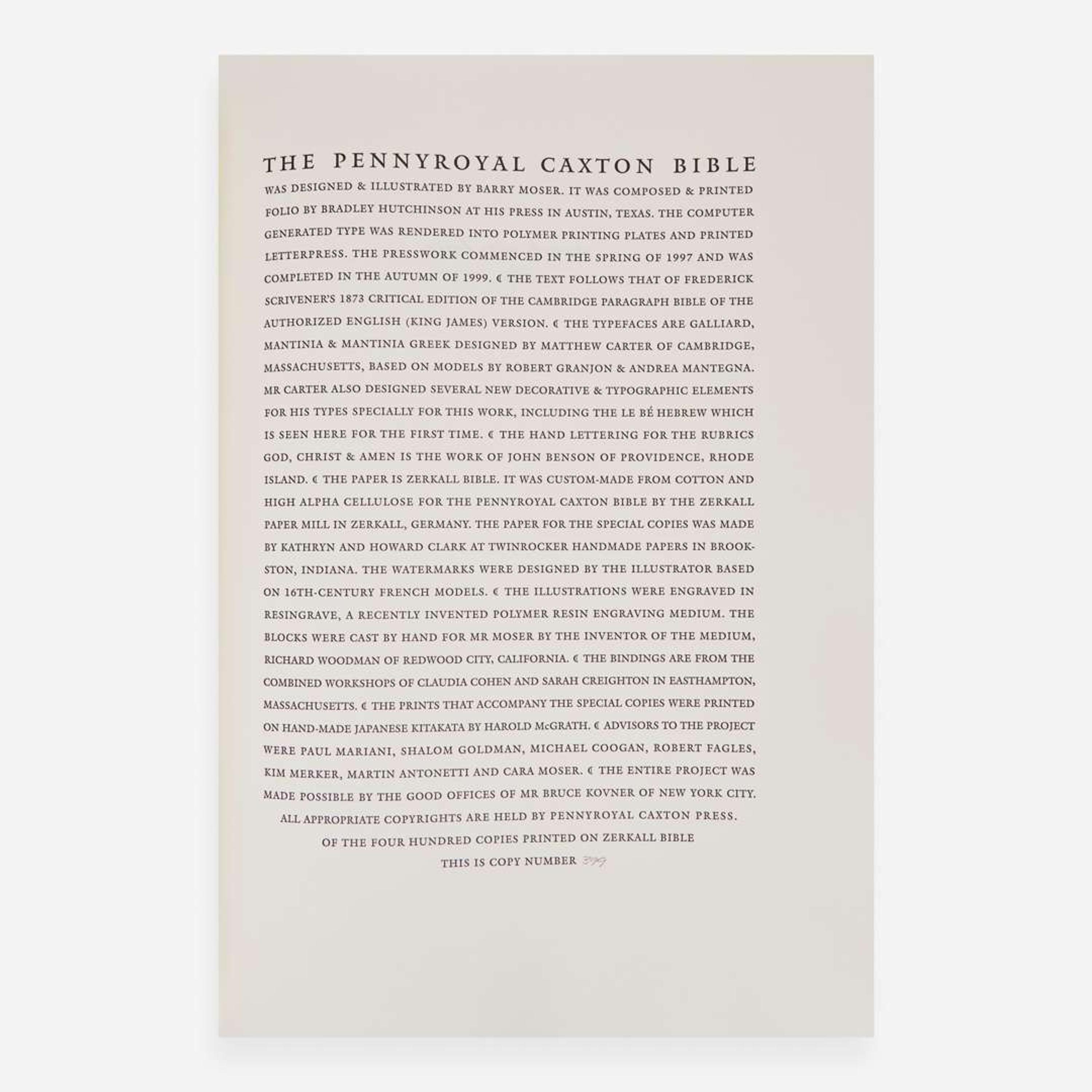 [Private Press] [Pennyroyal Press] The Holy Bible Containing All the Books of the Old and New Testaments