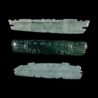 Three Costa Rican Jade Bar Pendants