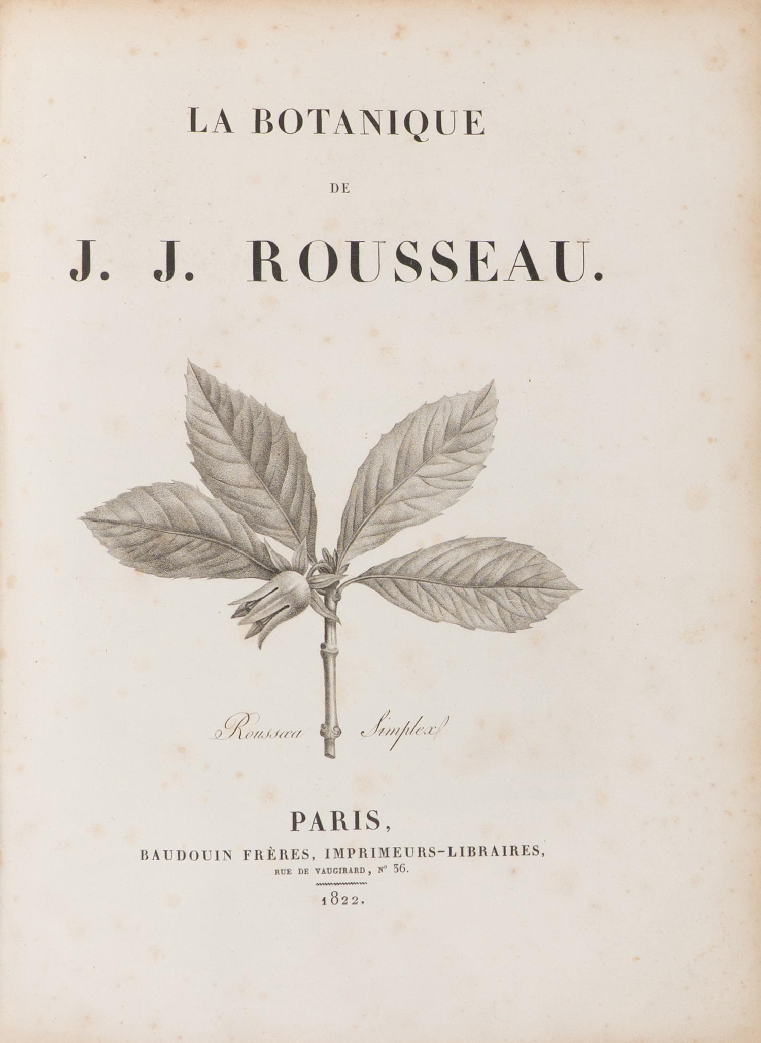 [Natural History] Rousseau, Jean Jacques. La botanique