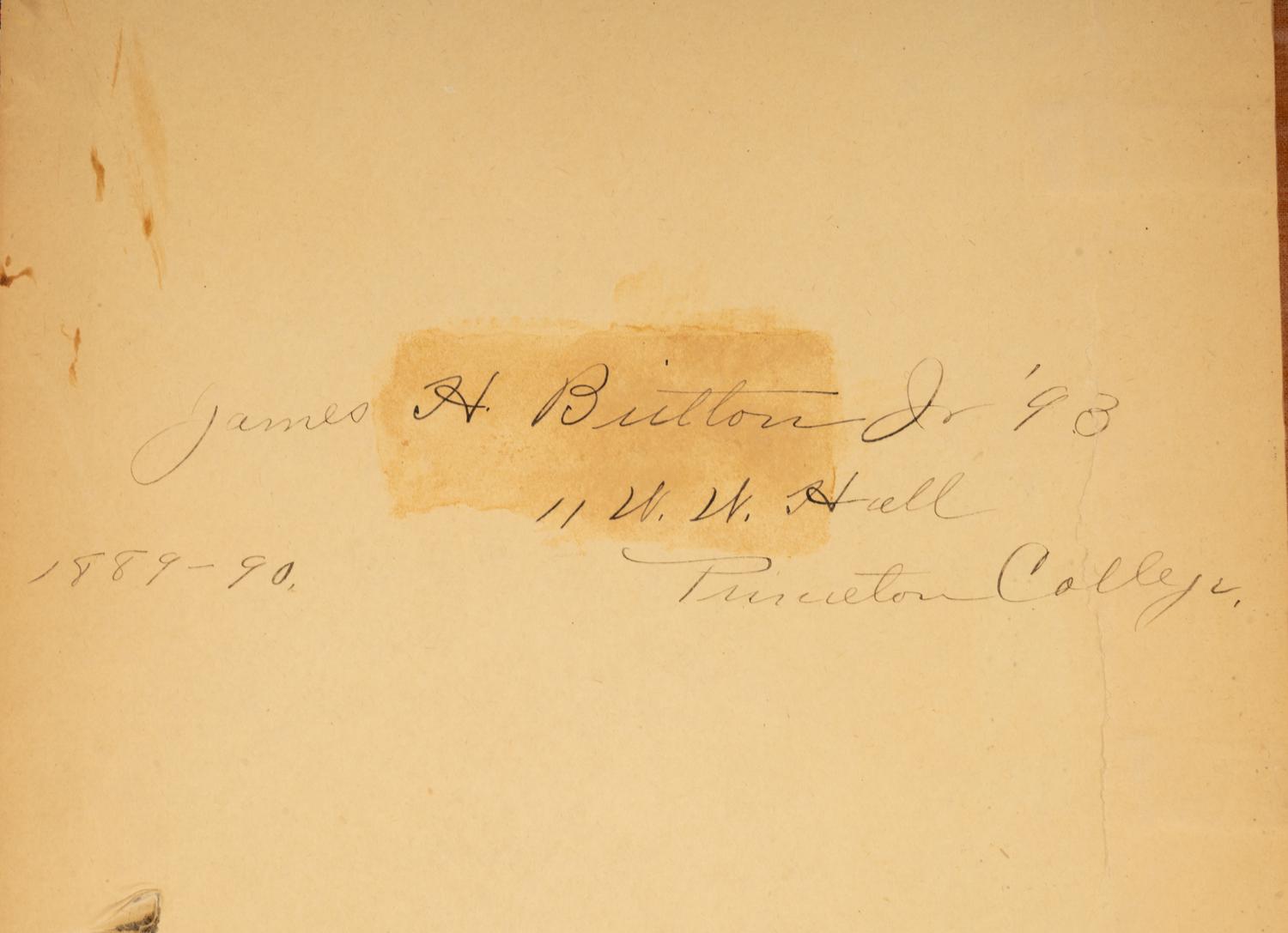 A Historical Princeton Scrapbook Featuring Princeton vs. Yale Nov. 28 Championship Game Football Ticket at Berkely Oval, ca. 1889-90