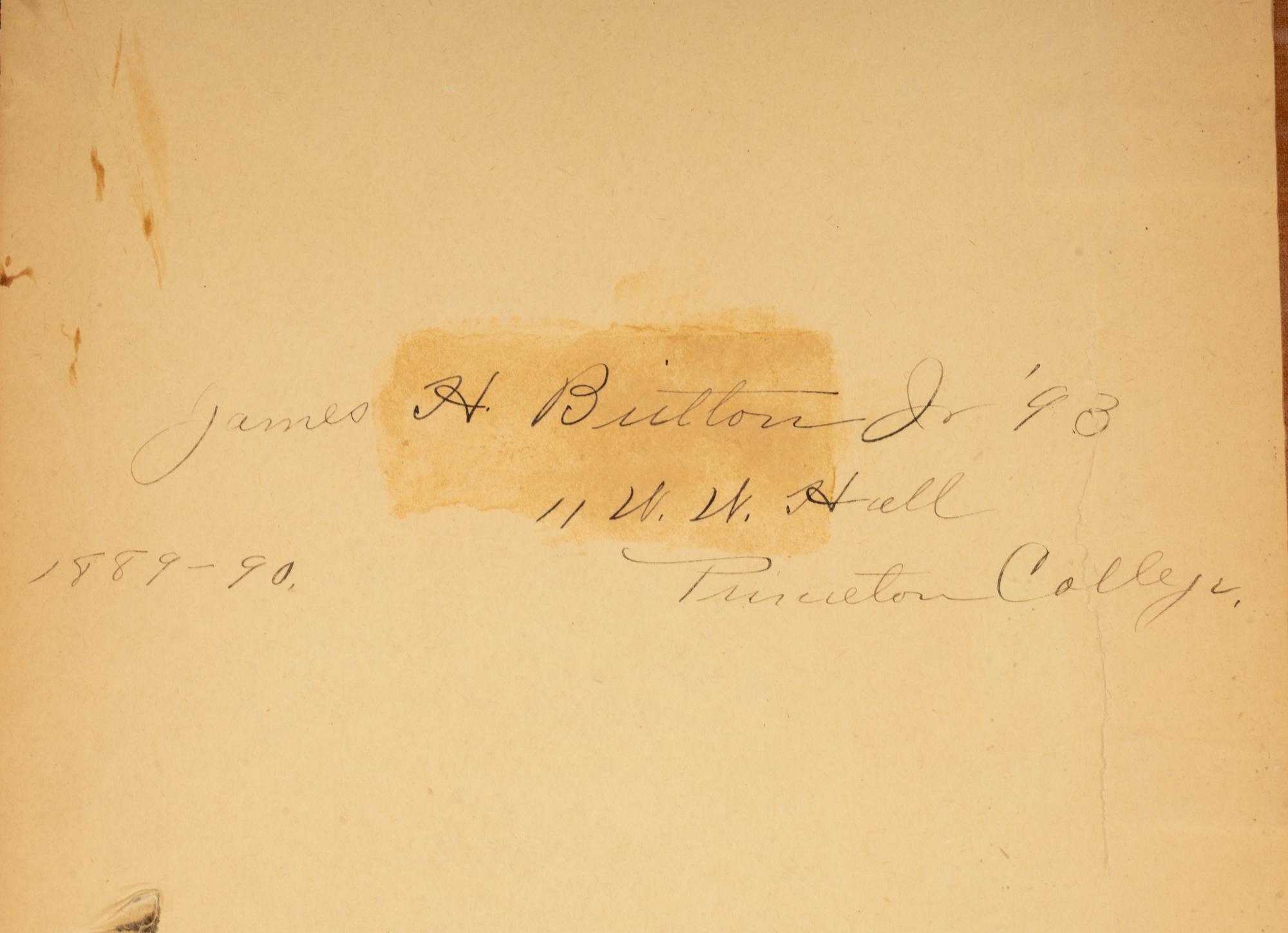 A Historical Princeton Scrapbook Featuring Princeton vs. Yale Nov. 28 Championship Game Football Ticket at Berkely Oval, ca. 1889-90