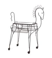 A John Risley Figural Wirework Bar Cart Height 41 1/2 x width 22 x depth 32 inches. — CIRCA 1965