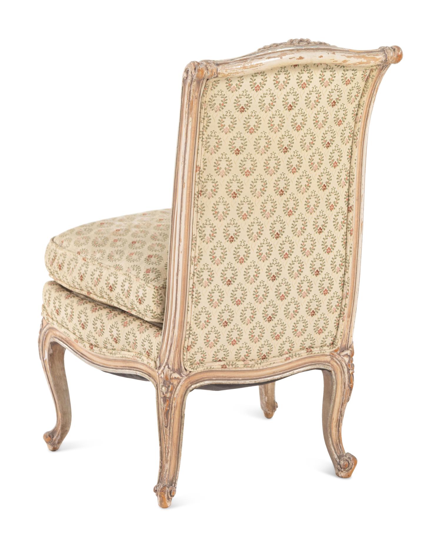 A Louis XV Style Painted Chauffeuse