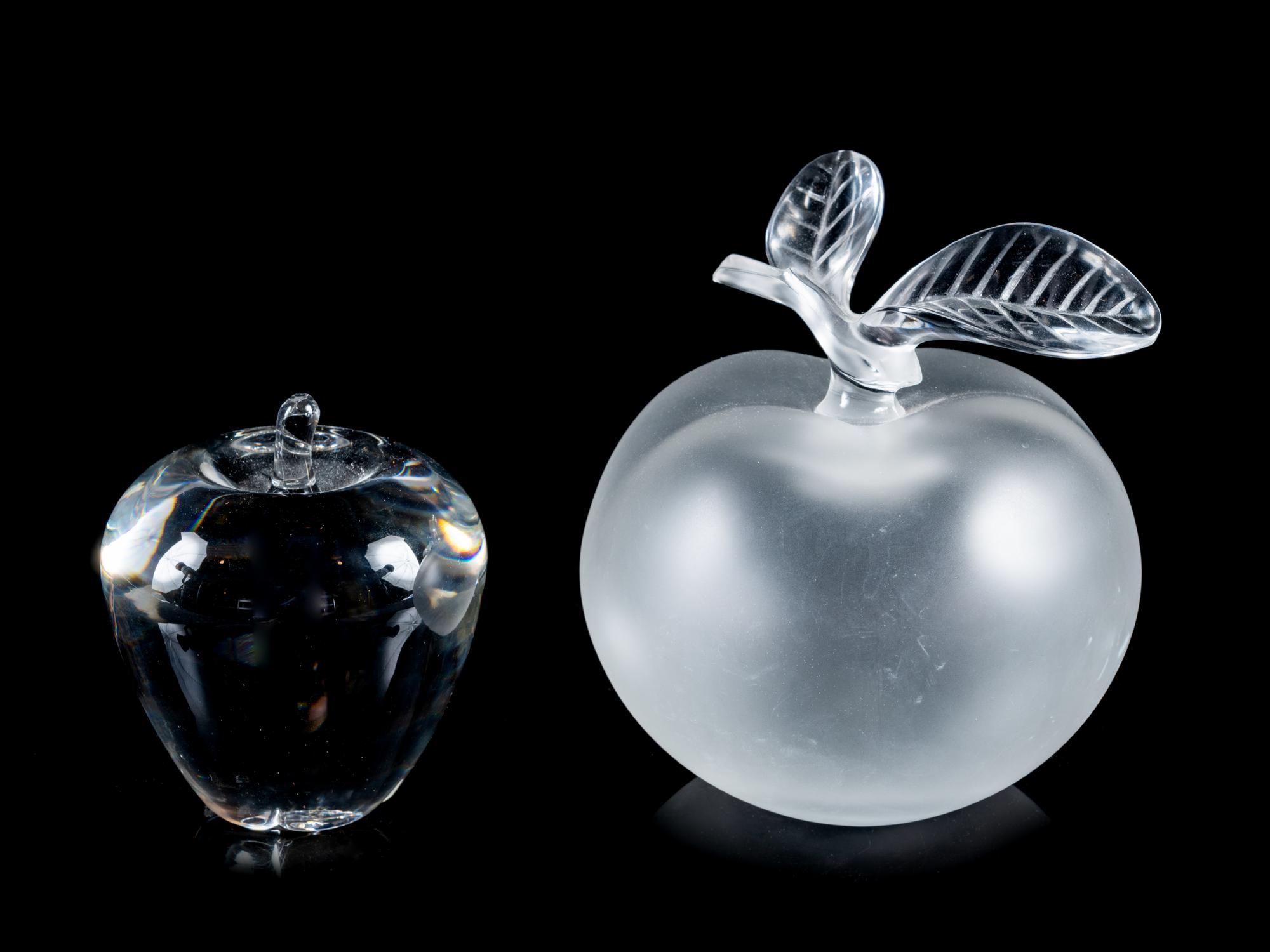 A Group of Two Glass Apples