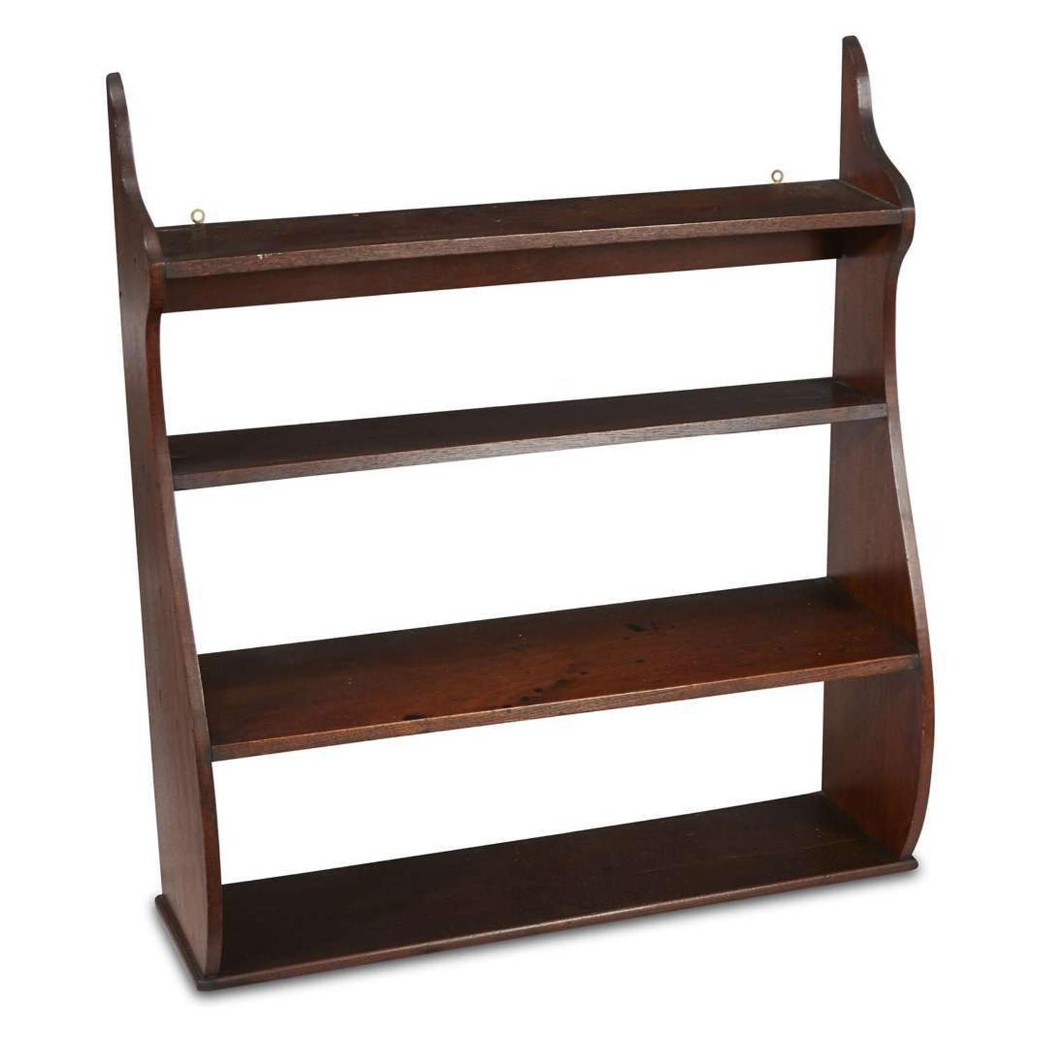 Mahogany three-tier wall shelf late 18th century