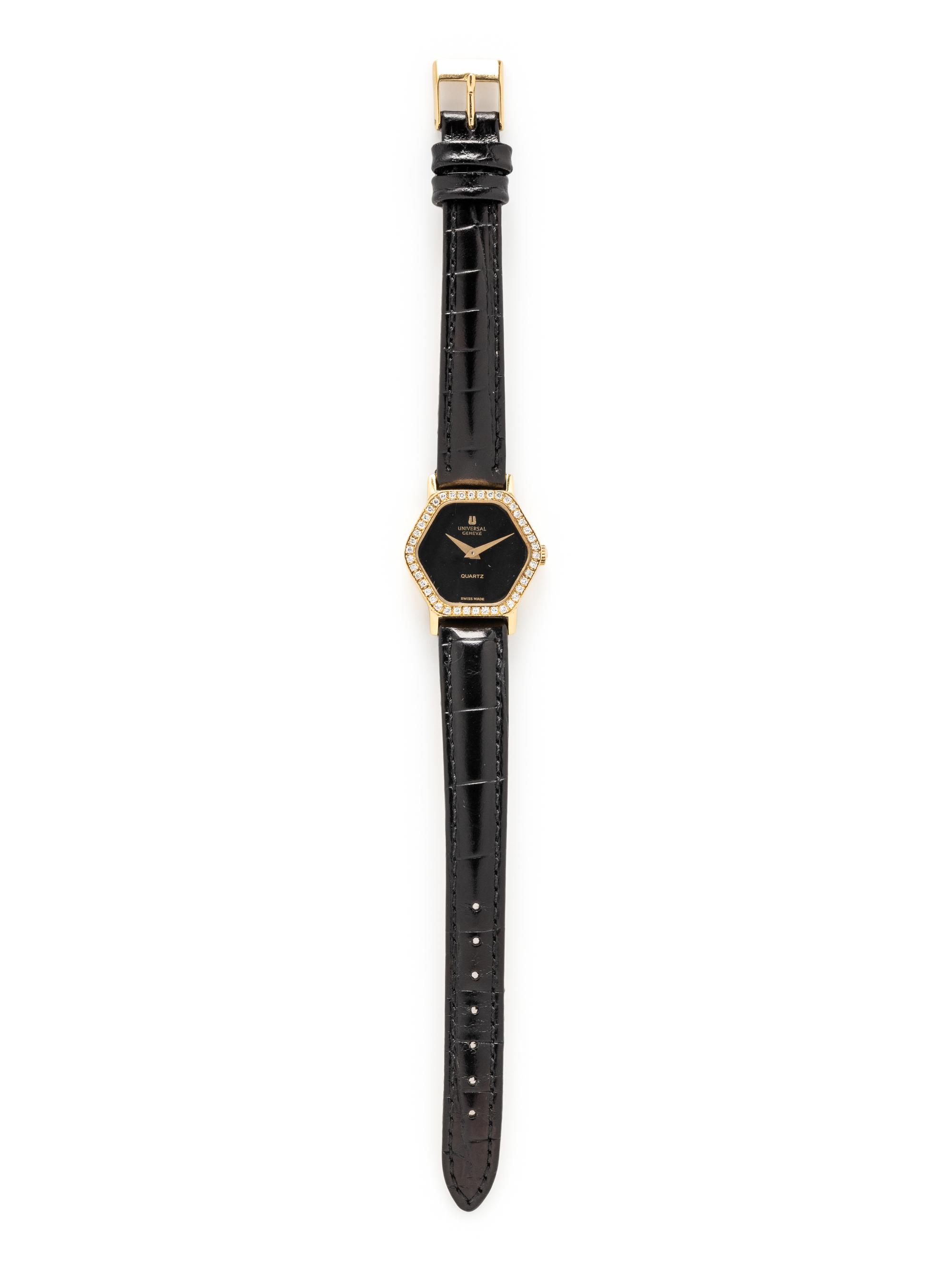 UNIVERSAL GENEVE, 18K YELLOW GOLD AND DIAMOND WATCH