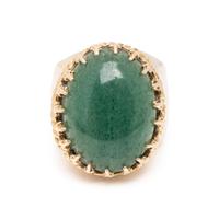 AVENTURINE QUARTZ AND YELLOW GOLD RING