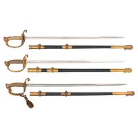 Lot of (3) 20th Century US Navy Model 1852 Officers Swords