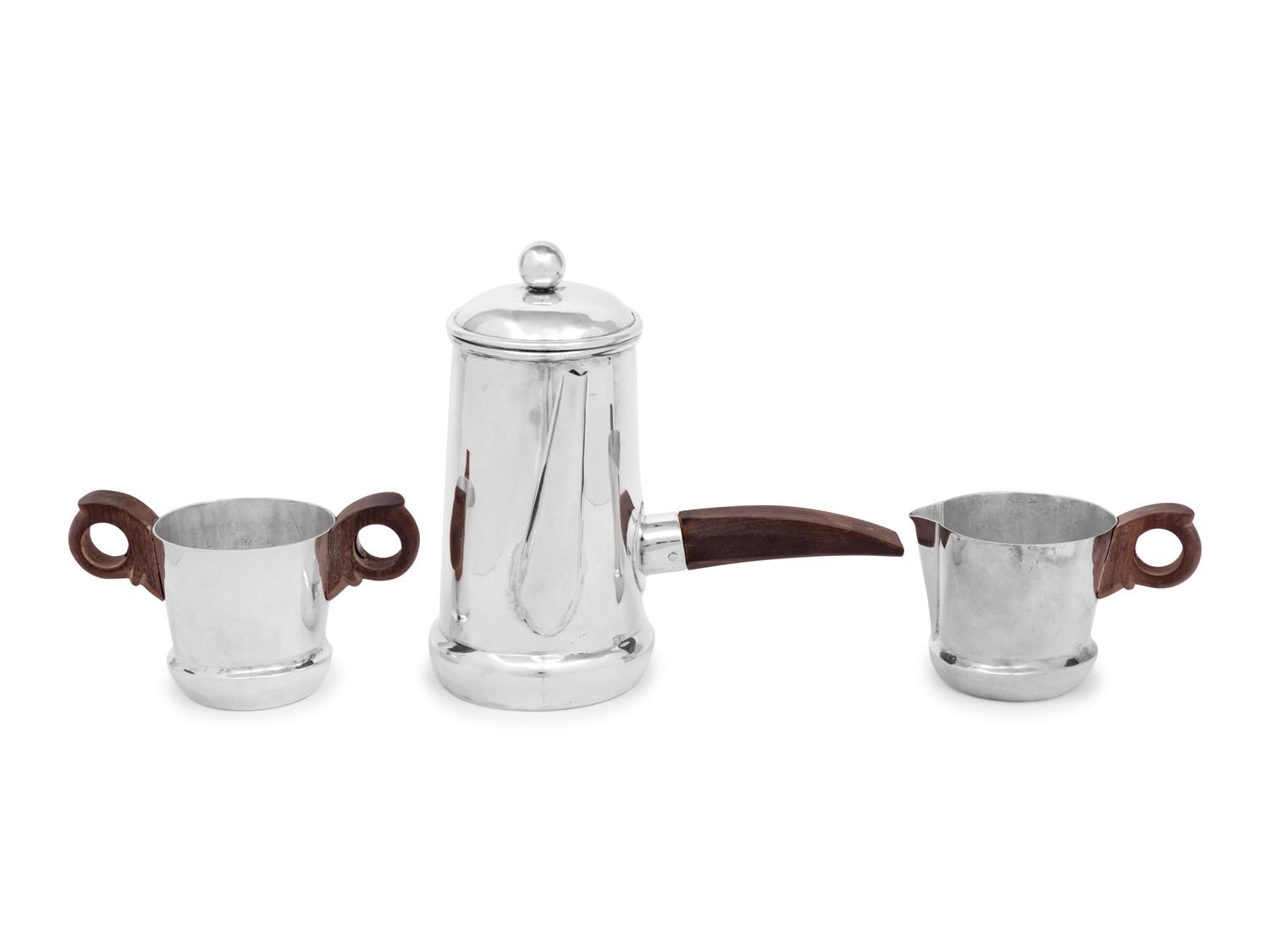 A William Spratling Silver Three Piece Coffee Service