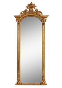 An Italian Giltwood Pier Mirror and Marble-Top Console Table