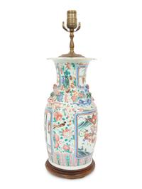A Chinese Porcelain Vase Mounted as a Lamp