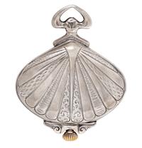 A Silver Fan-Form Open Face Pocket Watch, Record Watch Co.,