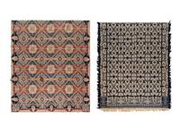 Two Cotton and Wool Jacquard Coverlets