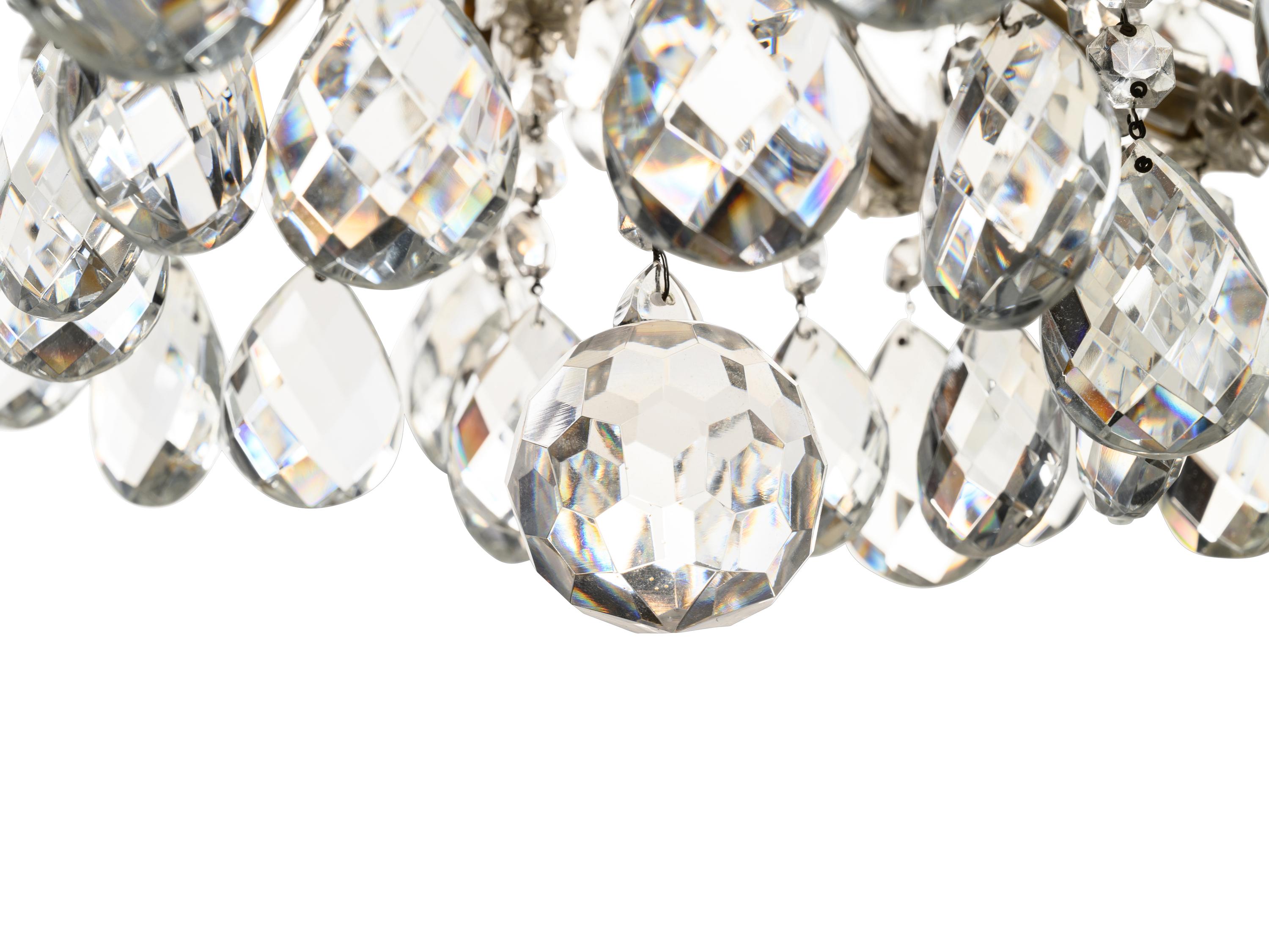 A Georgian Style Cut Glass Five-Light Chandelier