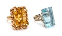A Collection of Gold and Gem Rings, 28.20 dwts.