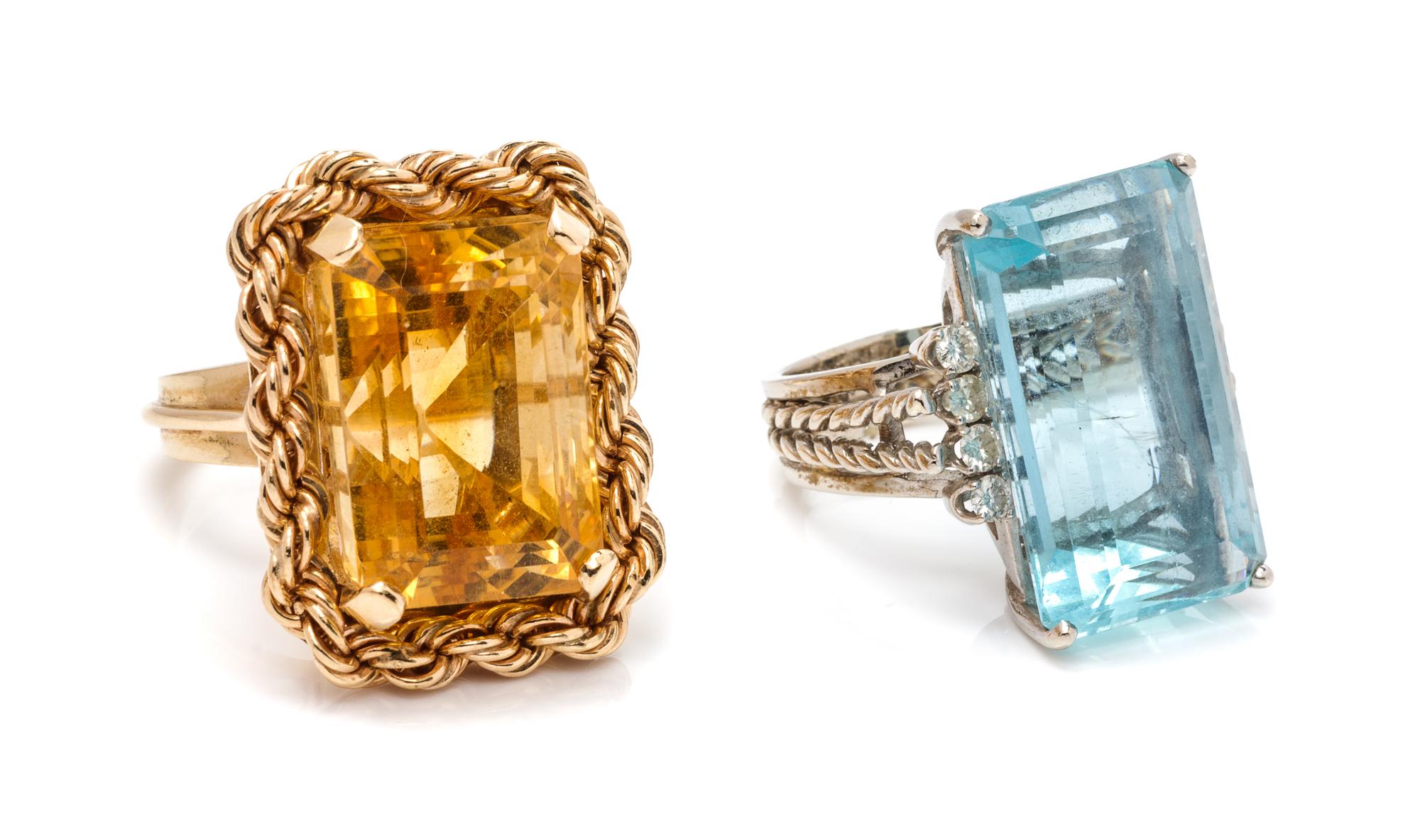 A Collection of Gold and Gem Rings, 28.20 dwts.
