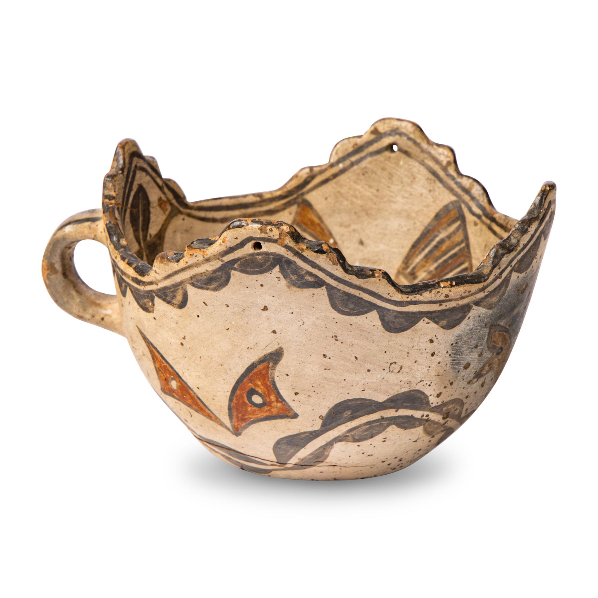 San Ildefonso Polychrome Pottery Cup