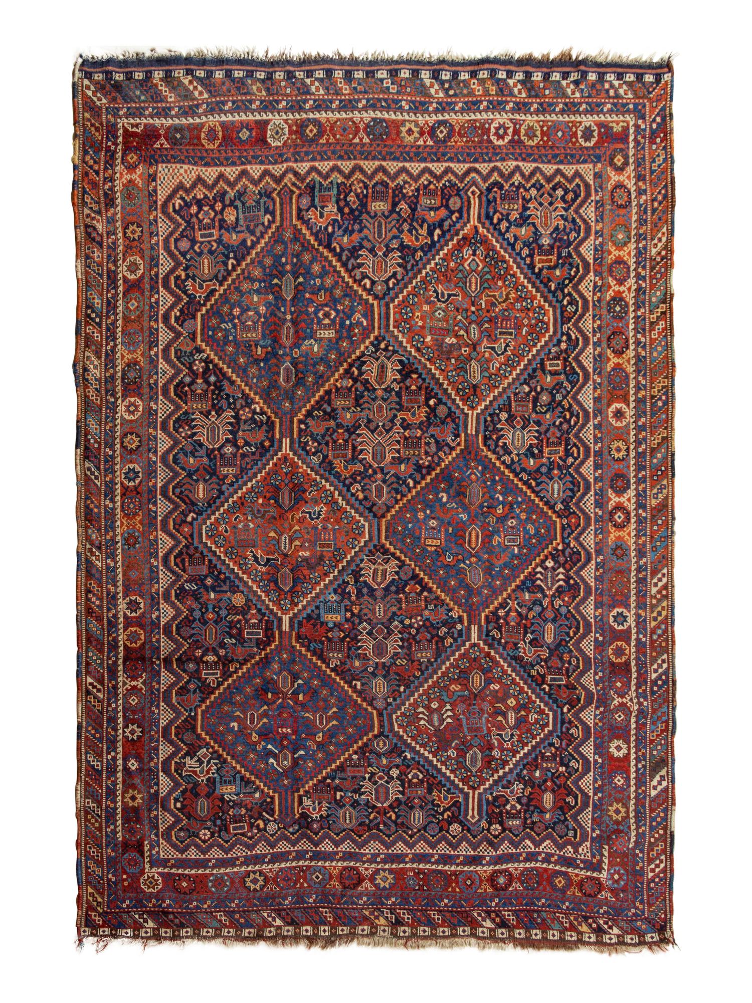 A Khamseh 'Bird' Wool Rug